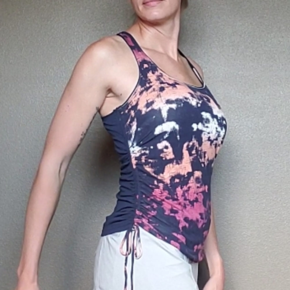 Hangten Racerback Multi-color Tank, cinched sides